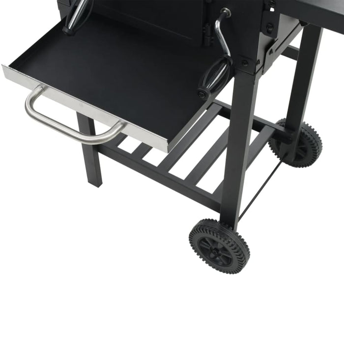 Charcoal-fueled Bbq Grill With Bottom Shelf Black Aaxnb