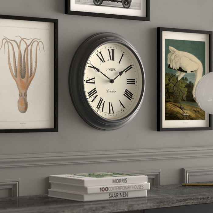 Charcoal Grey Supper Club Clock By Gate Jones