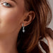 Charm Double Hoop Earrings For Women 925 Silver Sparkling