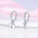 Charm Double Hoop Earrings For Women 925 Silver Sparkling