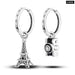 Charm Double Hoop Earrings For Women 925 Silver Sparkling