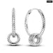 Charm Double Hoop Earrings For Women 925 Silver Sparkling