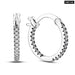 Charm Double Hoop Earrings For Women 925 Silver Sparkling