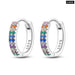 Charm Double Hoop Earrings For Women 925 Silver Sparkling