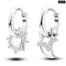 Charm Double Hoop Earrings For Women 925 Silver Sparkling