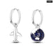 Charm Double Hoop Earrings For Women 925 Silver Sparkling