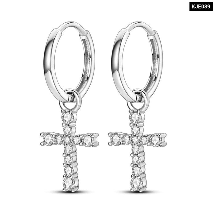 Charms Double Heart Hoop Earrings For Women 925 Silver