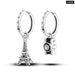 Charms Double Heart Hoop Earrings For Women 925 Silver