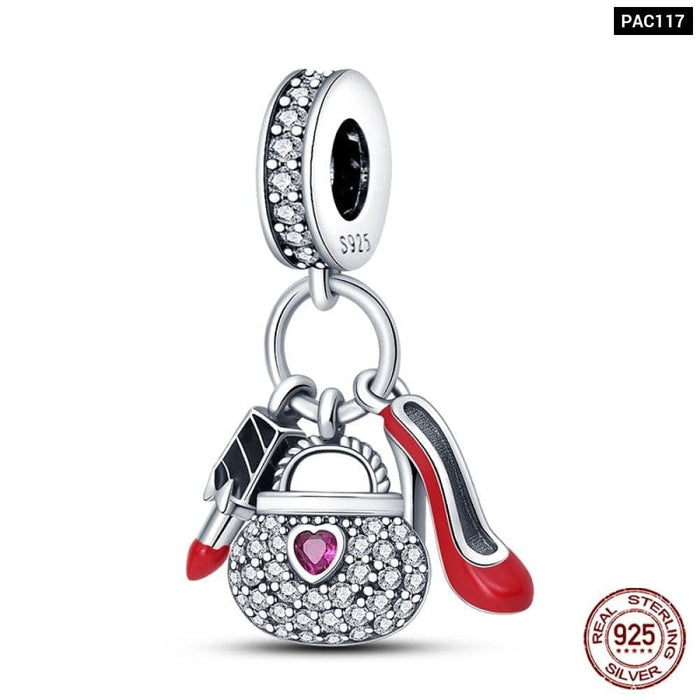 Charms Fit Pandora 925 Original Bracelet Red Series