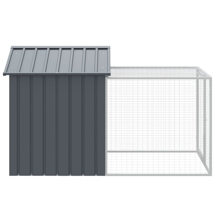 Chicken Cage With Run Anthracite 117x201x123 Cm Galvanised