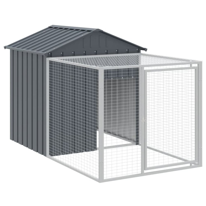 Chicken Cage With Run Anthracite 117x201x123 Cm Galvanised