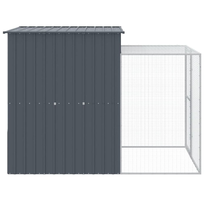 Chicken Cage With Run Anthracite 165x251x181 Cm Galvanised