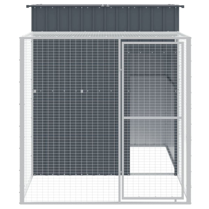 Chicken Cage With Run Anthracite 165x251x181 Cm Galvanised