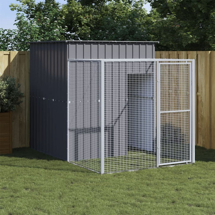 Chicken Cage With Run Anthracite 165x251x181 Cm Galvanised