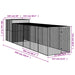 Chicken Cage With Run Anthracite 165x659x181 Cm Galvanised