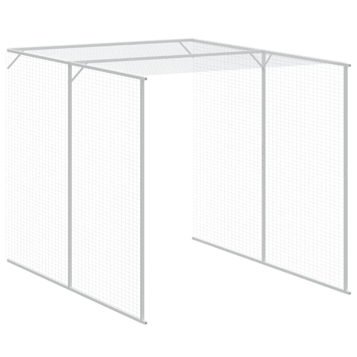 Chicken Cage With Run Anthracite 165x659x181 Cm Galvanised