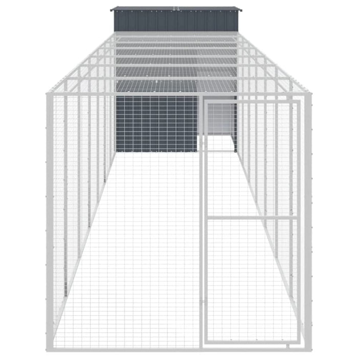 Chicken Cage With Run Anthracite 165x863x181 Cm Galvanised