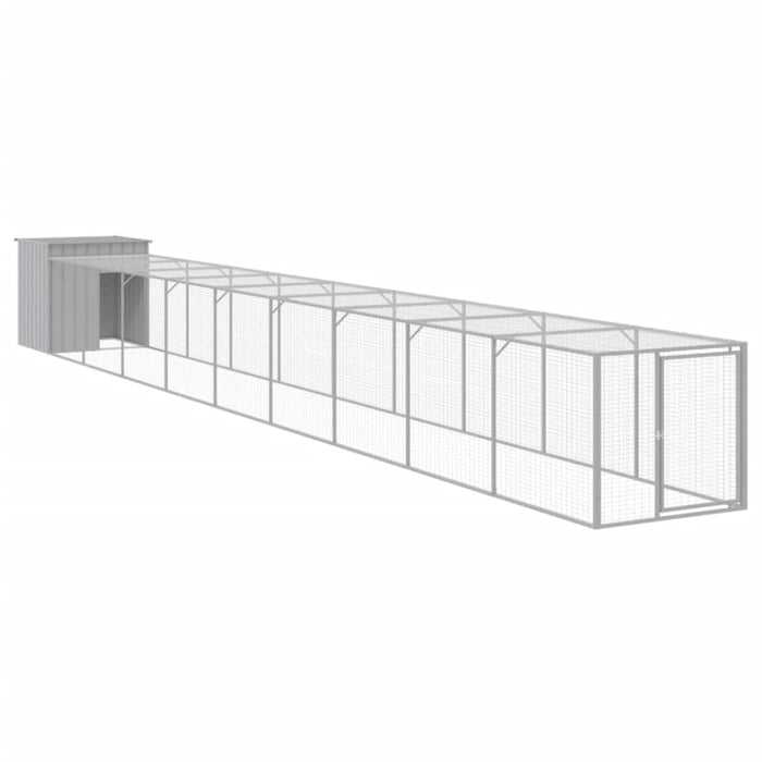 Chicken Cage With Run Light Grey 110x1017x110 Cm Galvanised