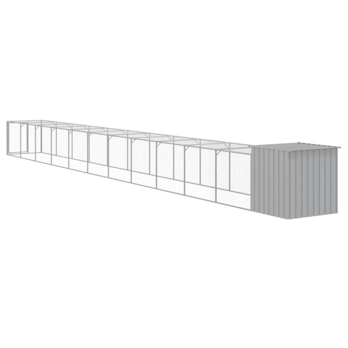 Chicken Cage With Run Light Grey 110x1221x110 Cm Galvanised