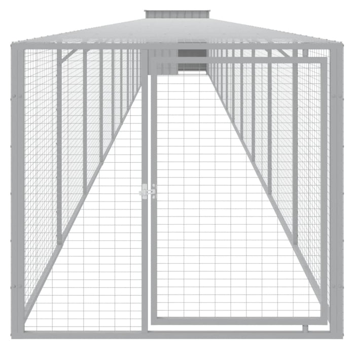 Chicken Cage With Run Light Grey 110x1221x110 Cm Galvanised