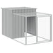 Chicken Cage With Run Light Grey 110x201x110 Cm Galvanised