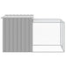 Chicken Cage With Run Light Grey 110x201x110 Cm Galvanised