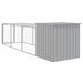 Chicken Cage With Run Light Grey 110x405x110 Cm Galvanised