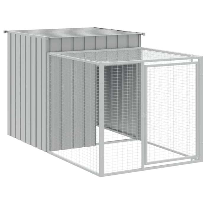 Chicken Cage With Run Light Grey 110x609x110 Cm Galvanised