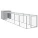 Chicken Cage With Run Light Grey 110x609x110 Cm Galvanised