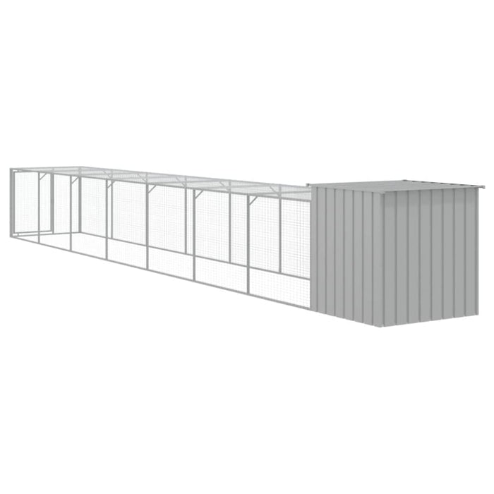 Chicken Cage With Run Light Grey 110x813x110 Cm Galvanised