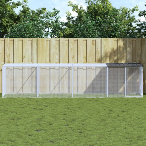 Chicken Cage With Roof Anthracite 403x98x90 Cm Galvanised