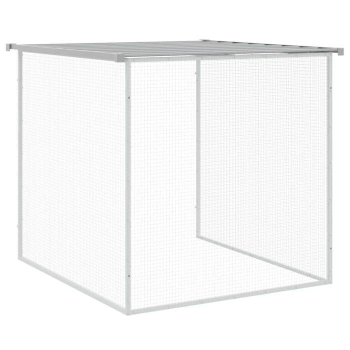 Chicken Cage With Roof Light Grey 203x98x90 Cm Galvanised