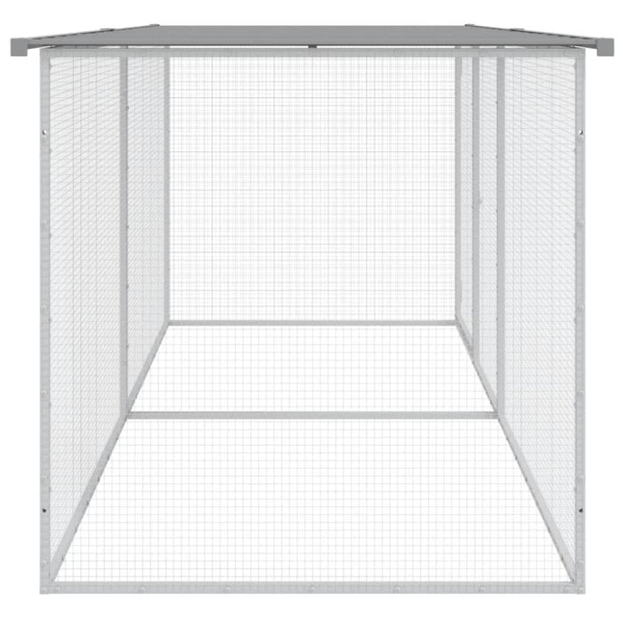 Chicken Cage With Roof Light Grey 203x98x90 Cm Galvanised