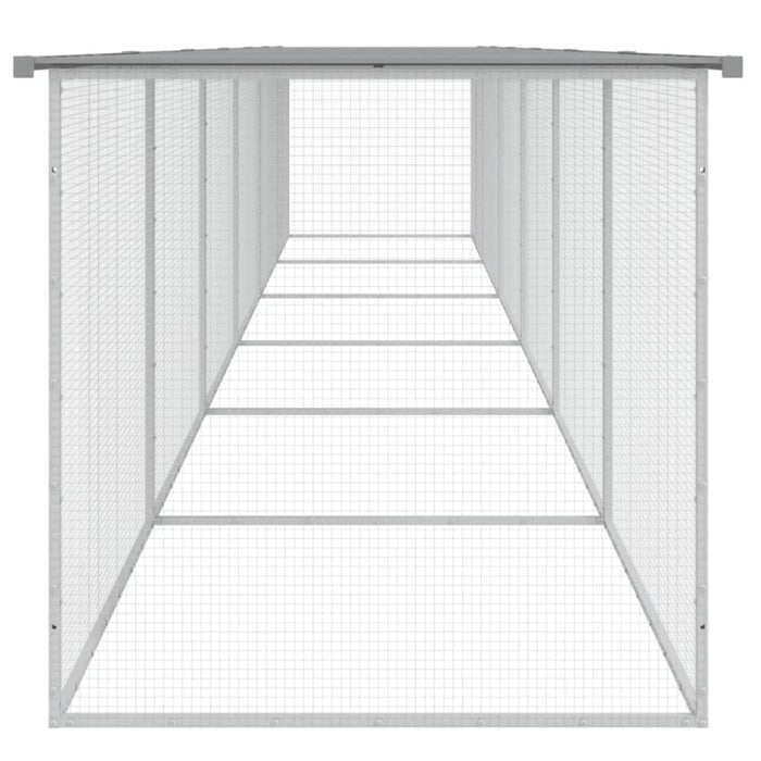 Chicken Cage With Roof Light Grey 603x98x90 Cm Galvanised