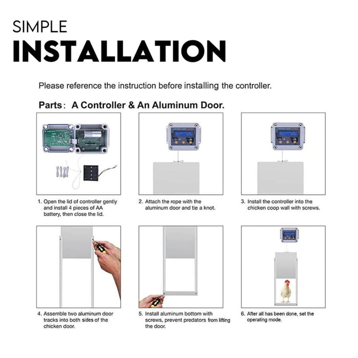 Chicken Coop Door With Digital Lcd Screen To Manage Timer