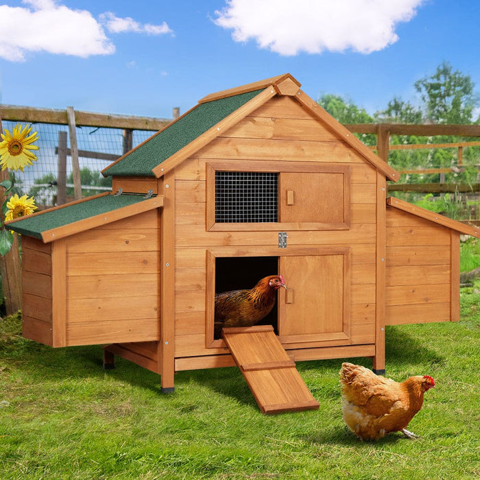 Chicken Coop Large Rabbit Hutch House Run Cage Wooden