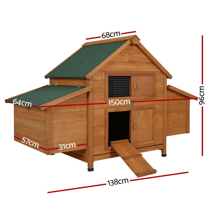 Chicken Coop Large Rabbit Hutch House Run Cage Wooden