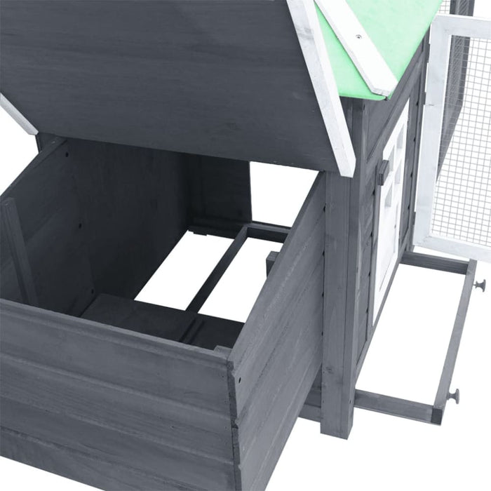 Chicken Coop With Nest Box Grey Solid Firwood Oibkno