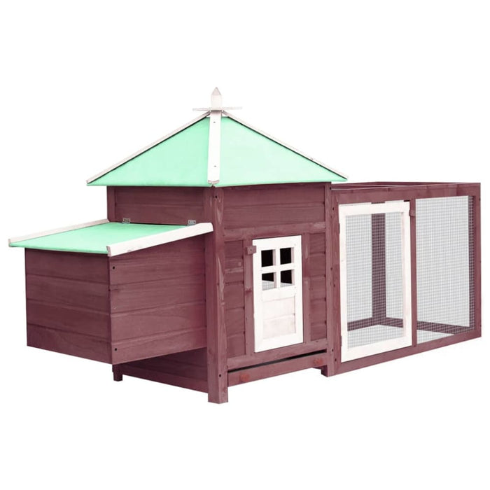 Chicken Coop With Nest Box Mocha Solid Firwood Oibknx