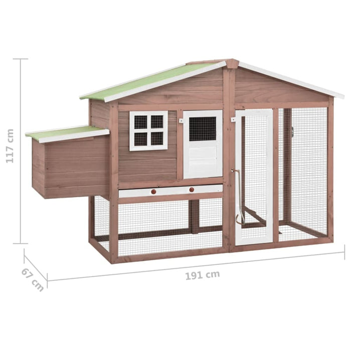 Chicken Coop With Nest Box Mocha And White Solid Fir Wood