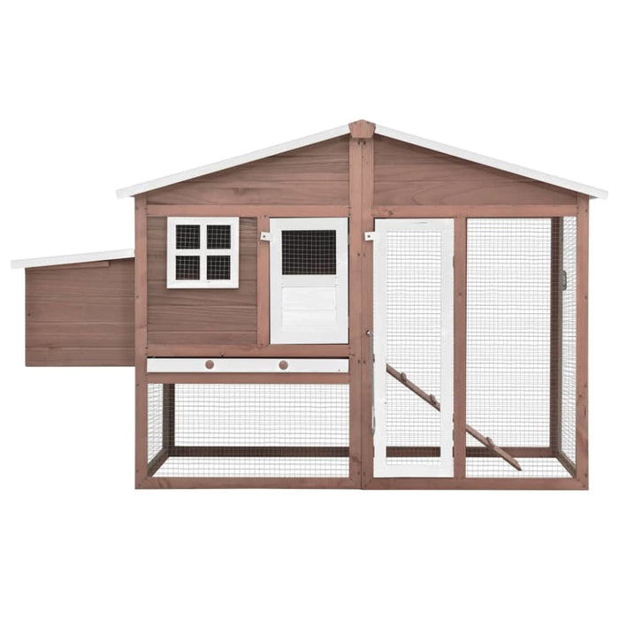 Chicken Coop With Nest Box Mocha And White Solid Fir Wood