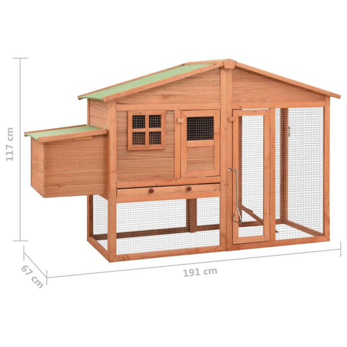 Chicken Coop With Nest Box Solid Fir Wood Oibnla