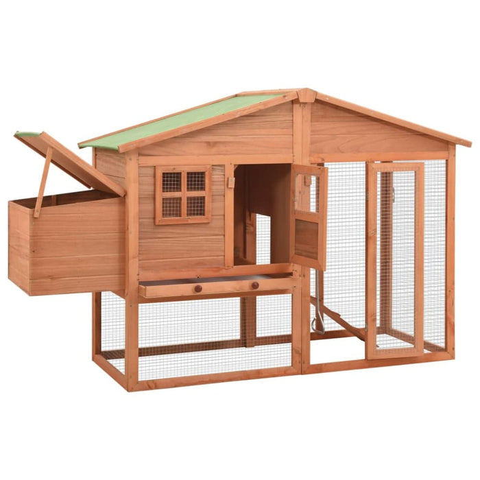 Chicken Coop With Nest Box Solid Fir Wood Oibnla