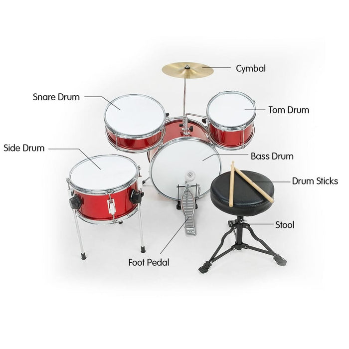 Children’s 4pc Drum Kit - Red