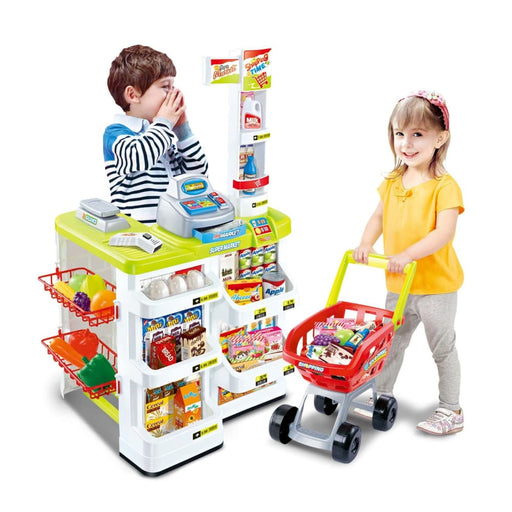 Children’s Home Supermarket W/ Toy Cash Register Trolly