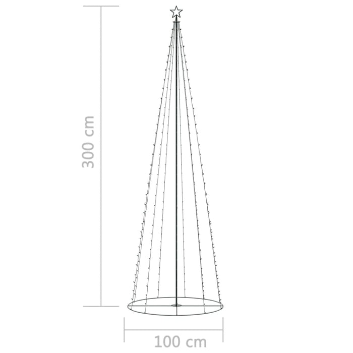 Christmas Cone Tree 330 Warm White Leds Decoration 100x300