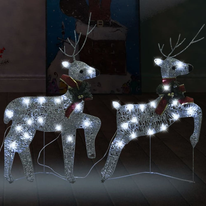 Christmas Reindeers 2 Pcs Silver 40 Leds Taxlna