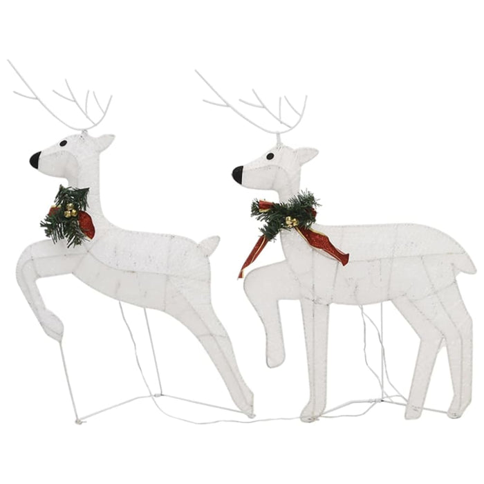 Christmas Reindeers 2 Pcs White 40 Leds Taxlnp