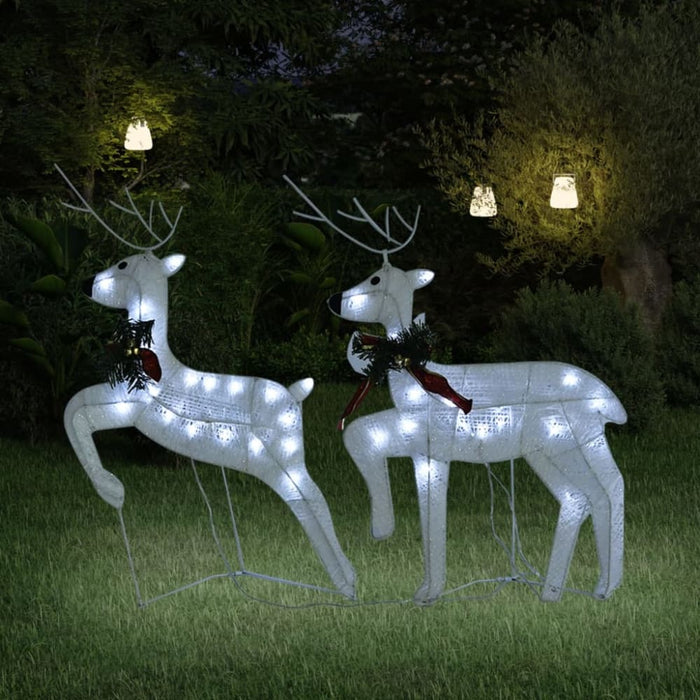 Christmas Reindeers 2 Pcs White 40 Leds Taxlnp