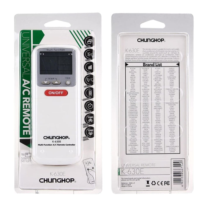 Chunghop k 630e Universal Lcd Air Conditioner Remote